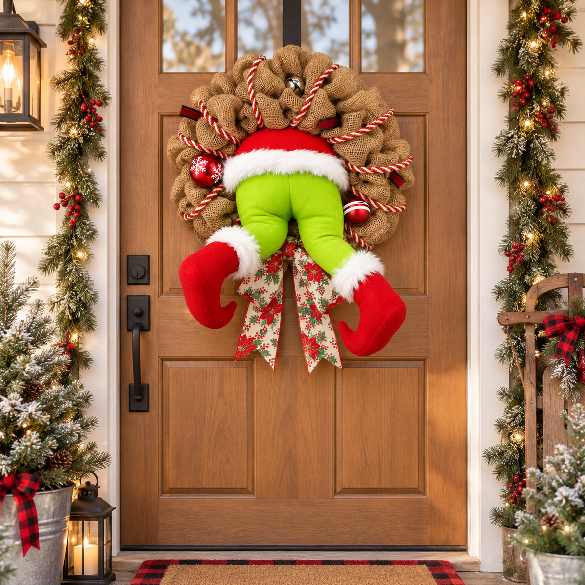 Christmas Grinch Wreath Decoration