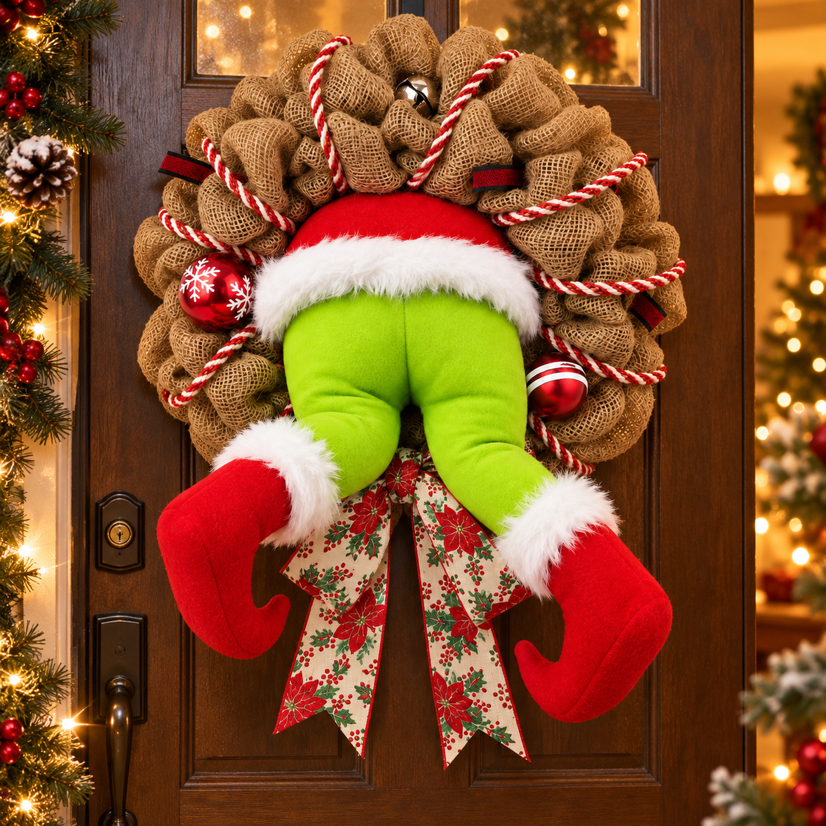 Christmas Grinch Wreath Decoration