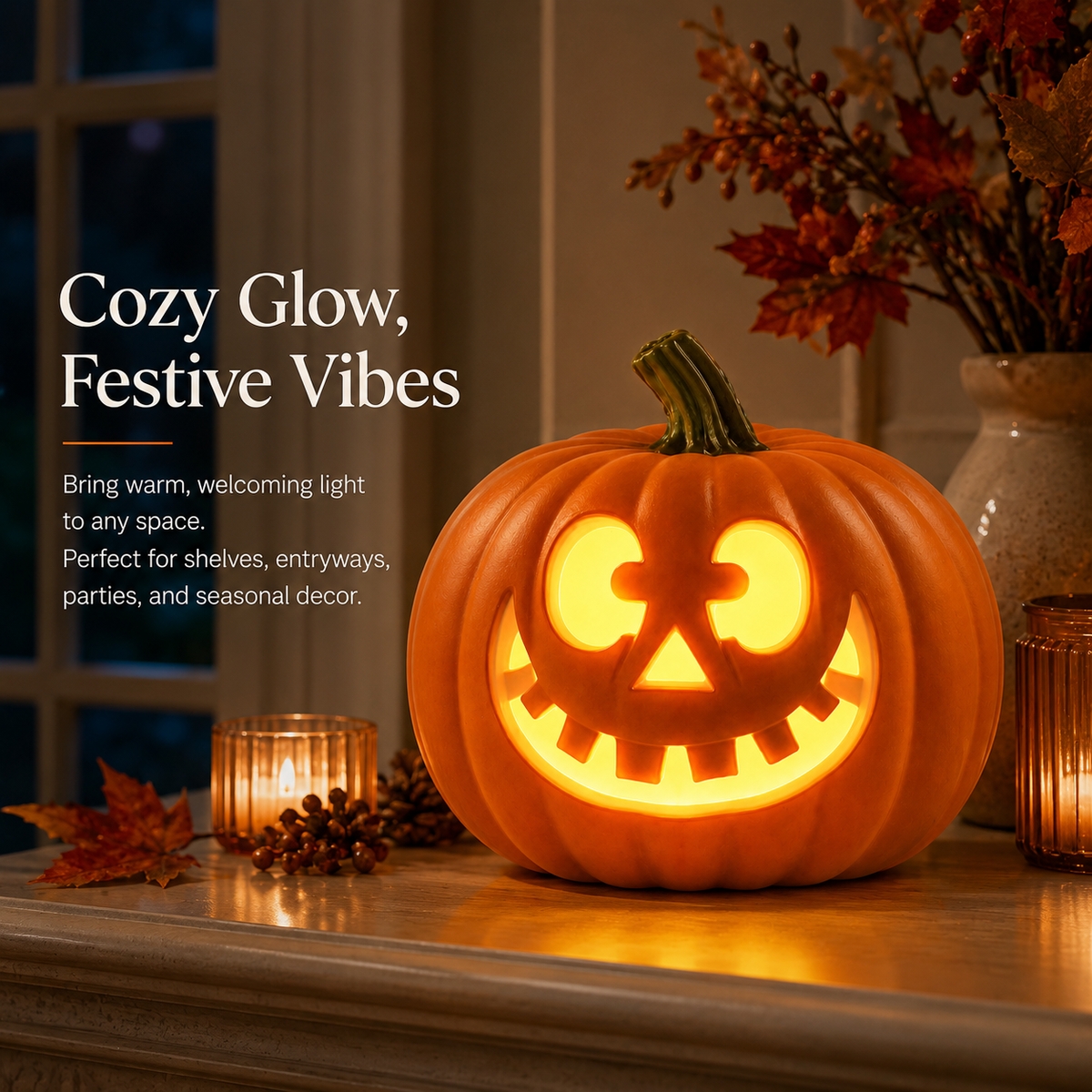 LED Pumpkin Lantern – Cute Halloween Light-Up Decor