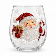 Christmas Glass Art Tumbler – 3D Holiday Design Glass Cup, 300ml