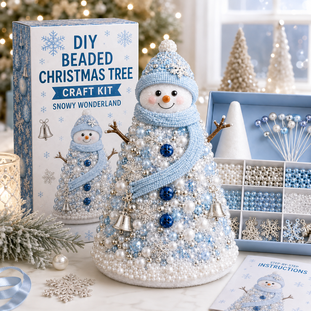 DIY Beaded Christmas Tree Craft Kit – Handmade Holiday Decoration