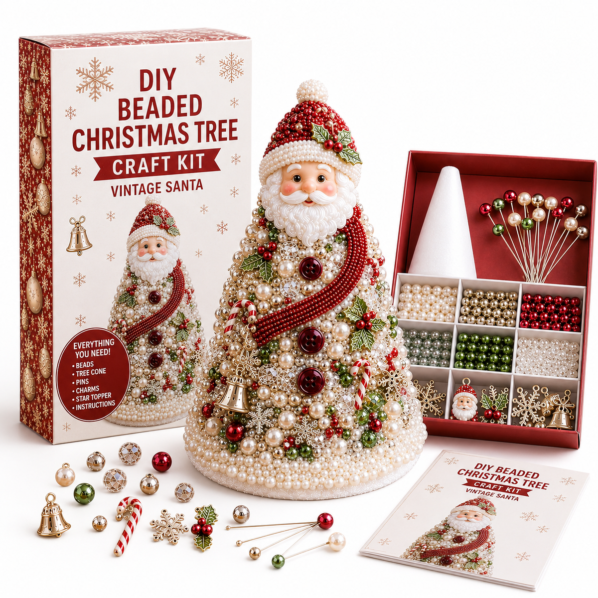 DIY Beaded Christmas Tree Craft Kit – Handmade Holiday Decoration