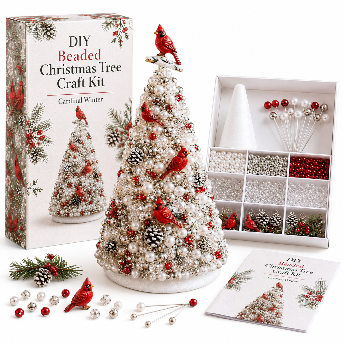 DIY Beaded Christmas Tree Craft Kit – Handmade Holiday Decoration