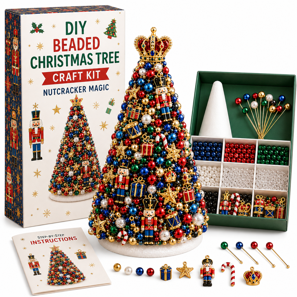DIY Beaded Christmas Tree Craft Kit – Handmade Holiday Decoration