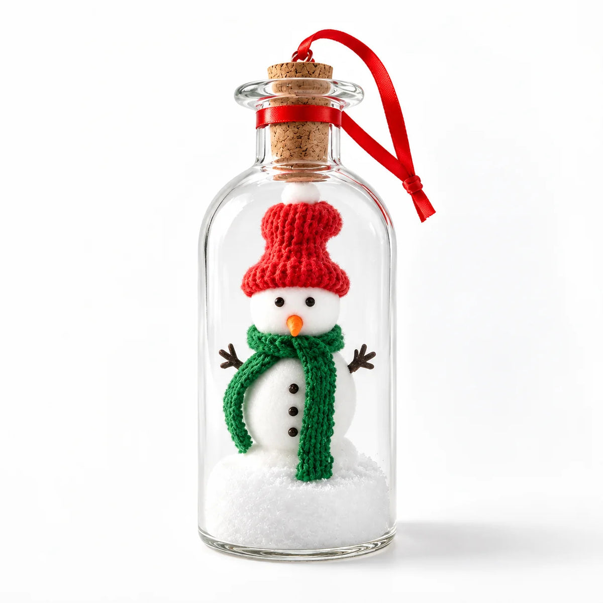 Christmas Tree & Snowman in a Bottle – Mini Holiday Keepsake Ornament
