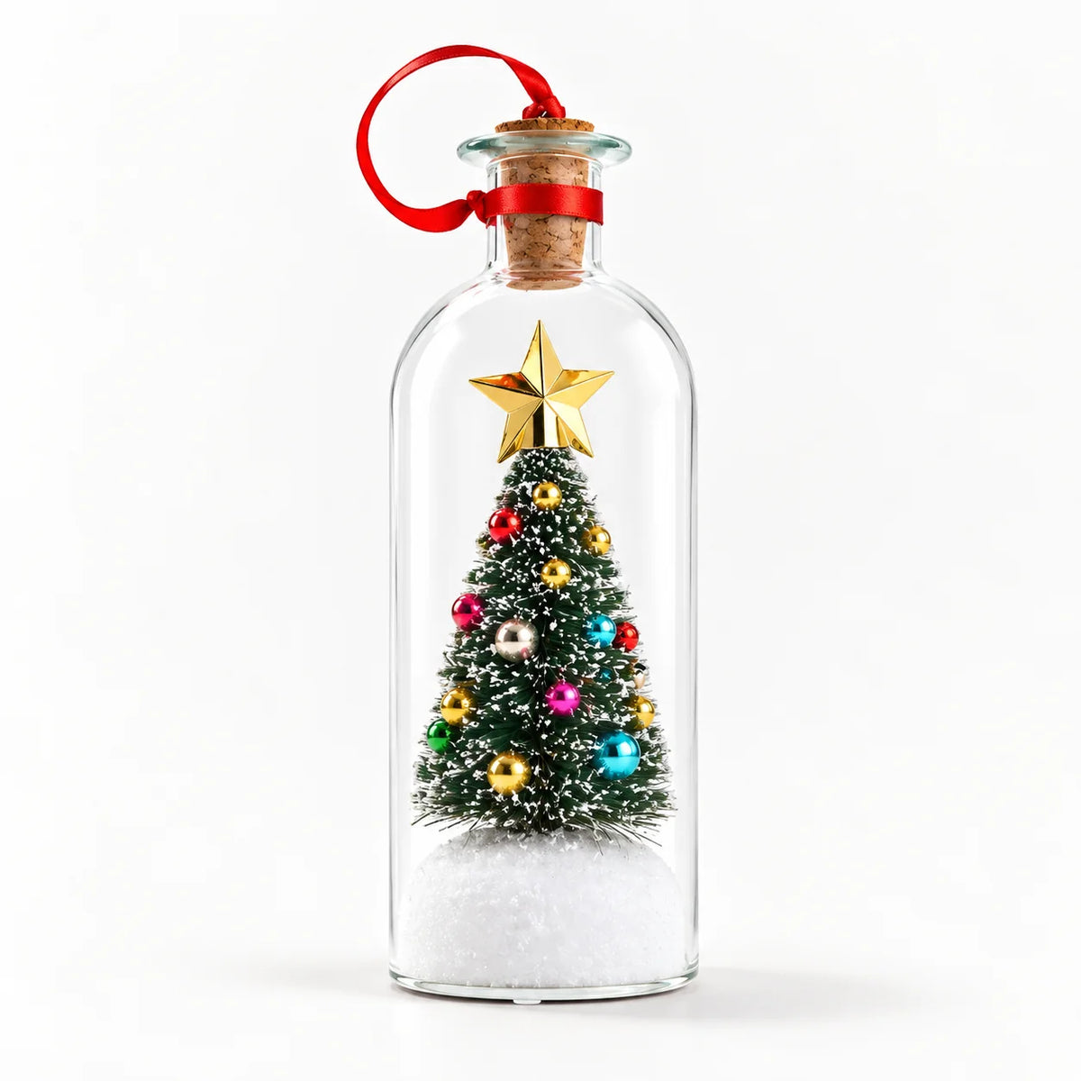 Christmas Tree & Snowman in a Bottle – Mini Holiday Keepsake Ornament