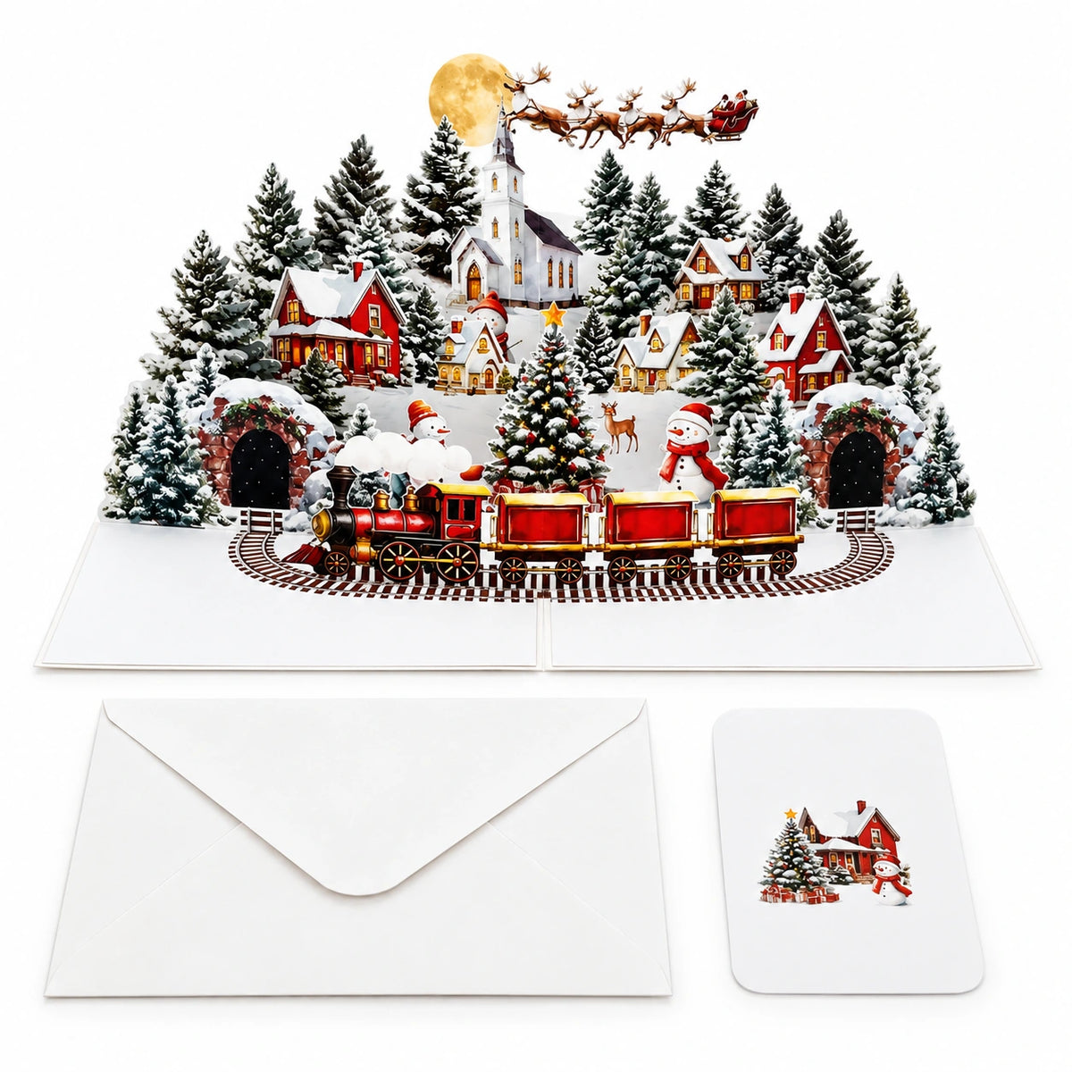 3D Christmas Village Pop-Up Card – A Magical Holiday Surprise 🎄