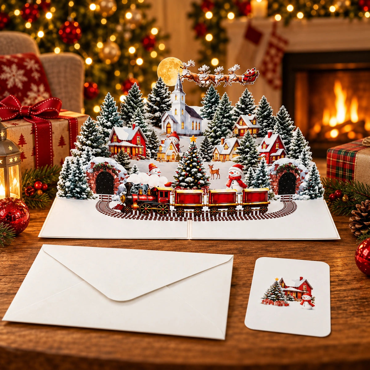 3D Christmas Village Pop-Up Card – A Magical Holiday Surprise 🎄