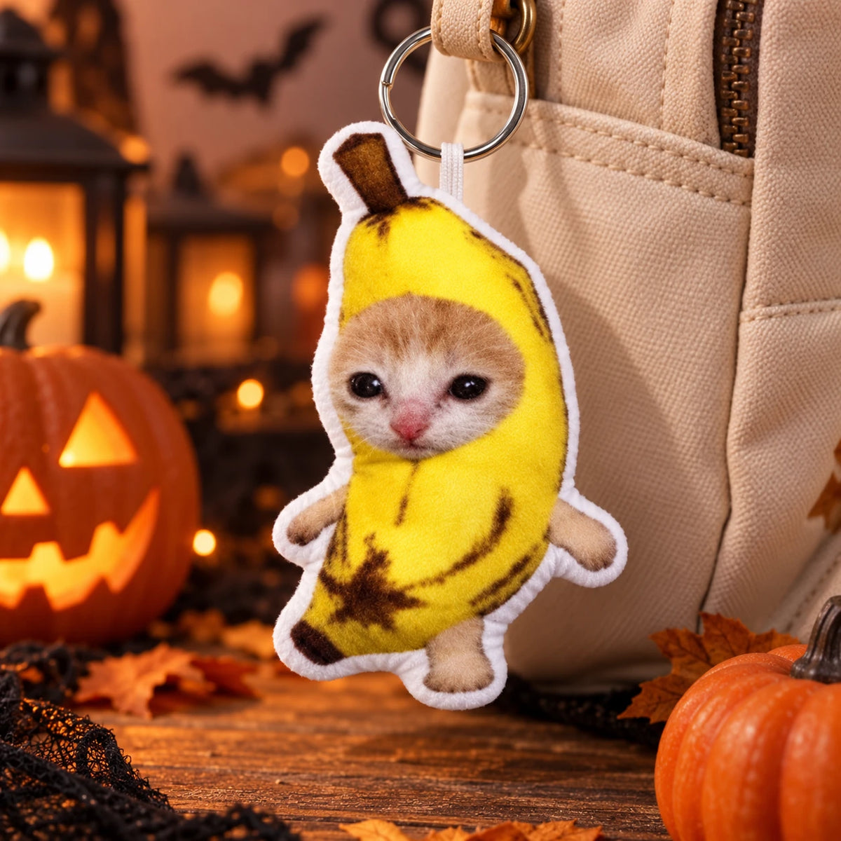 Funny Cat Voice Keychain – Cute Plush Meme Cat Bag Charm