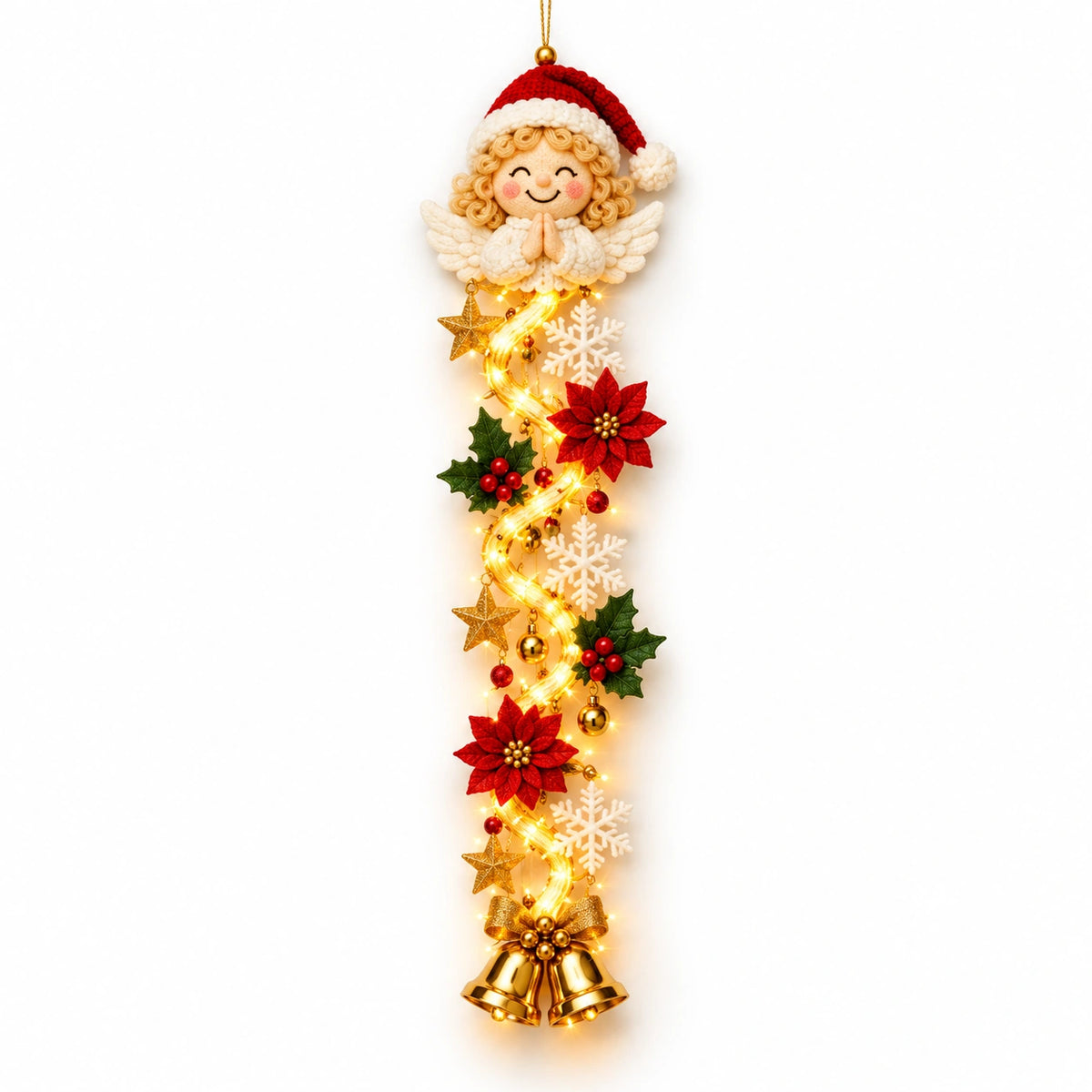 Glowing Christmas Door Hanger – Lighted Holiday Wall Decor