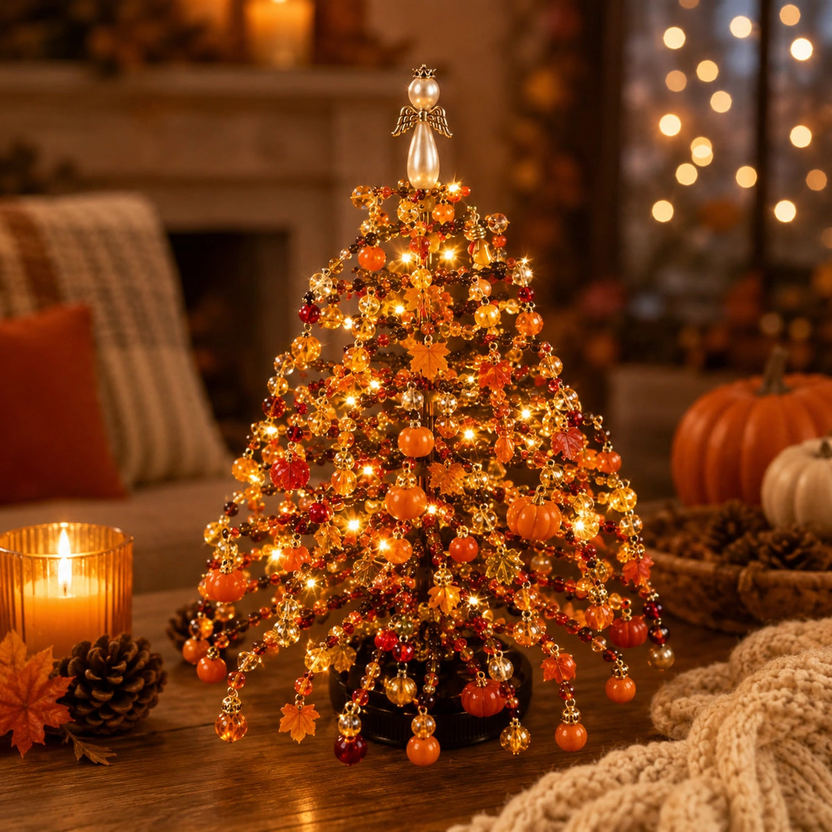 DIY Beaded Holiday Tree Kit – Handmade Tabletop Decoration