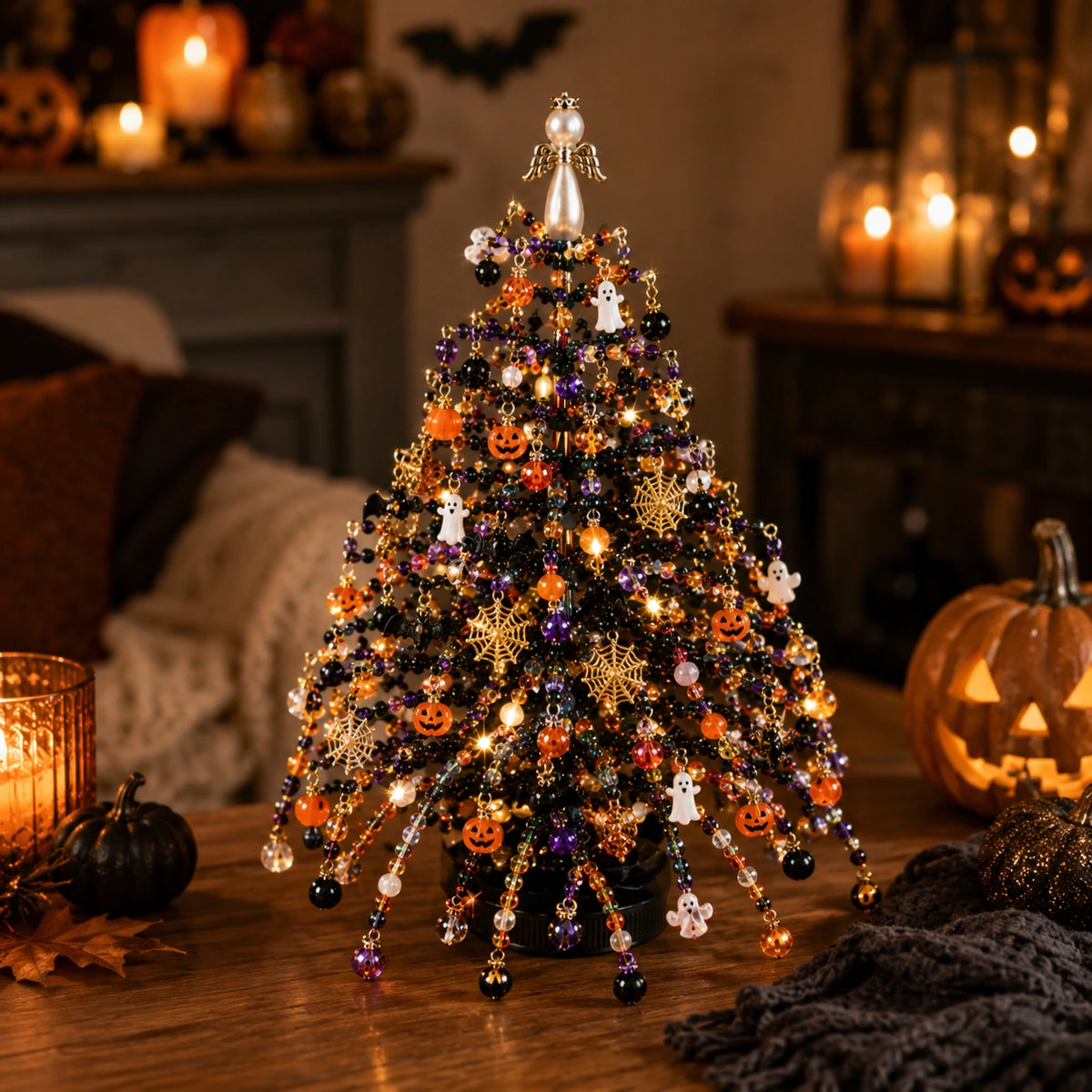 DIY Beaded Holiday Tree Kit – Handmade Tabletop Decoration