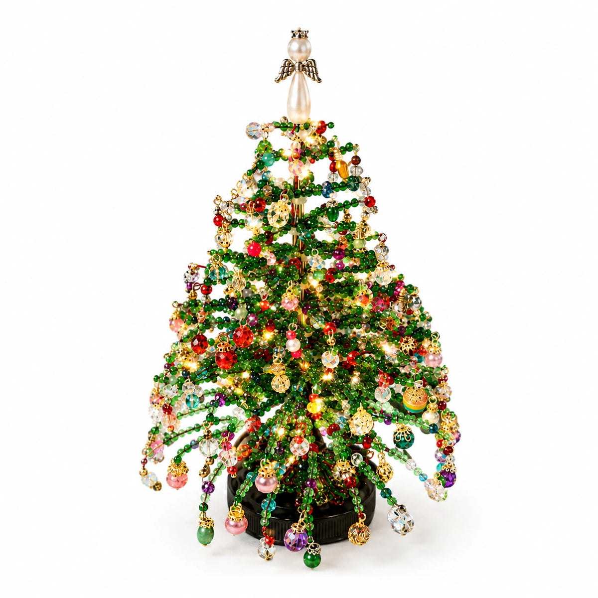 DIY Beaded Holiday Tree Kit – Handmade Tabletop Decoration