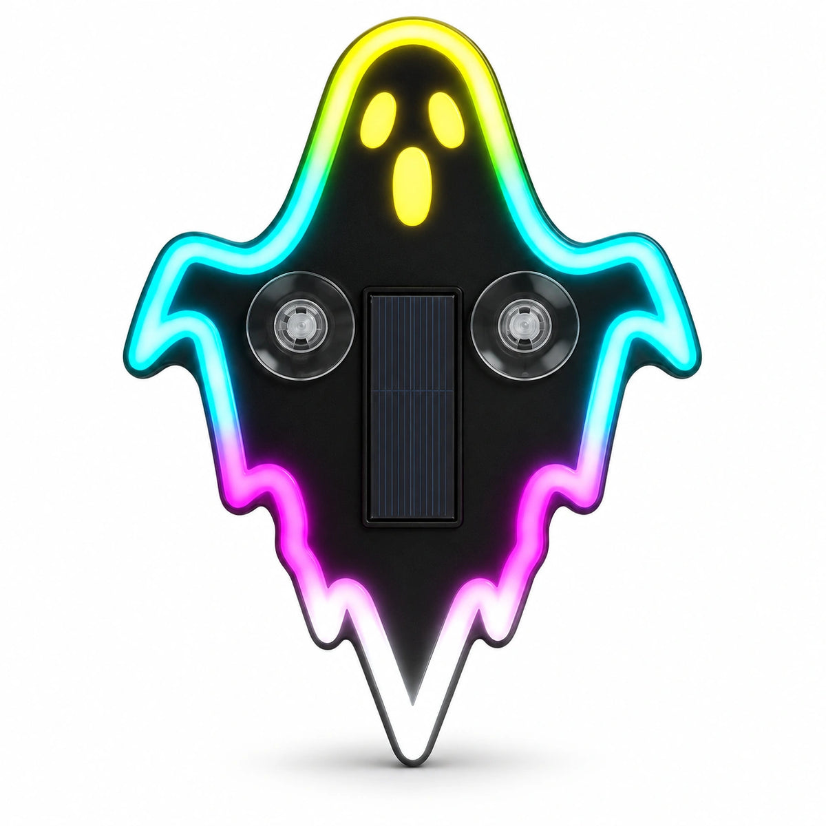 Solar Powered Halloween Car Window LED Light – RGB Ghost, Bat & Demon Eye Decoration