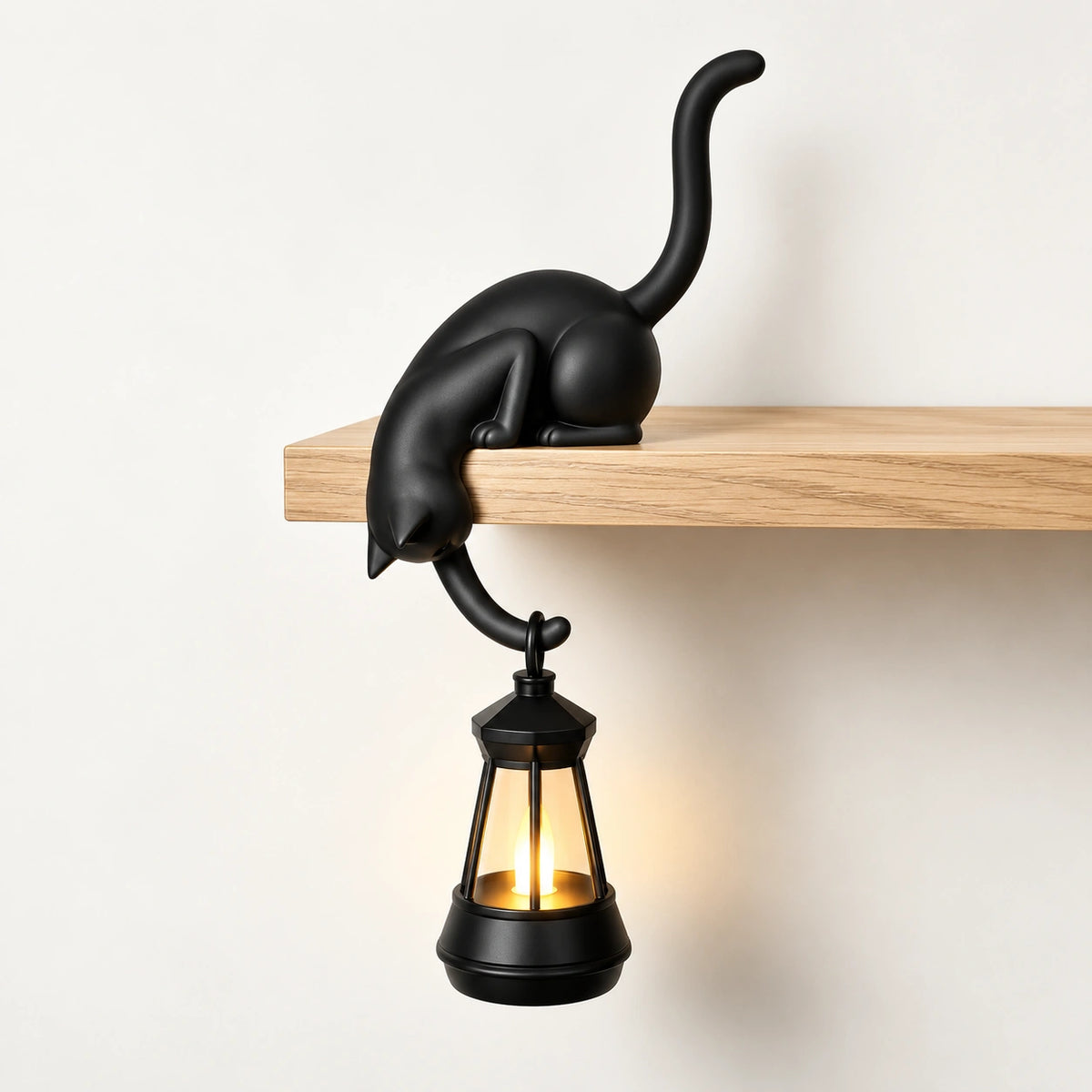 Cute Cat Shelf Hook Lantern Decor