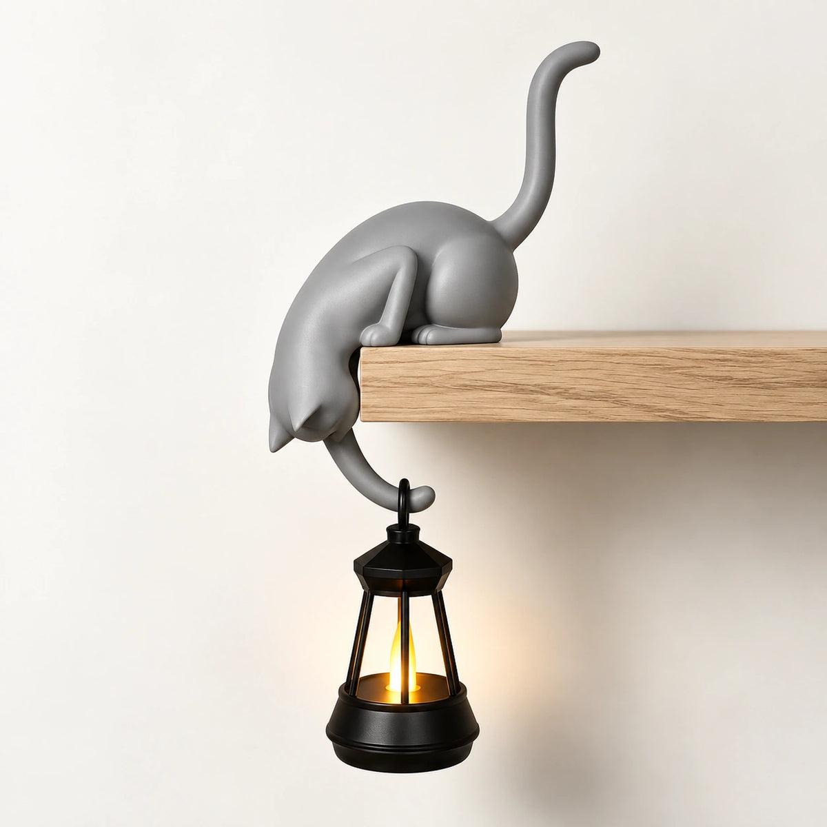 Cute Cat Shelf Hook Lantern Decor