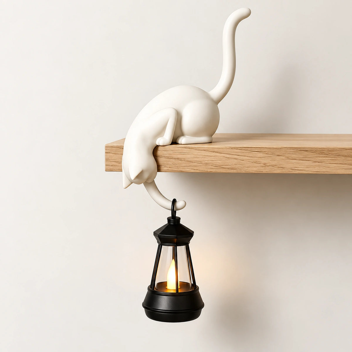 Cute Cat Shelf Hook Lantern Decor