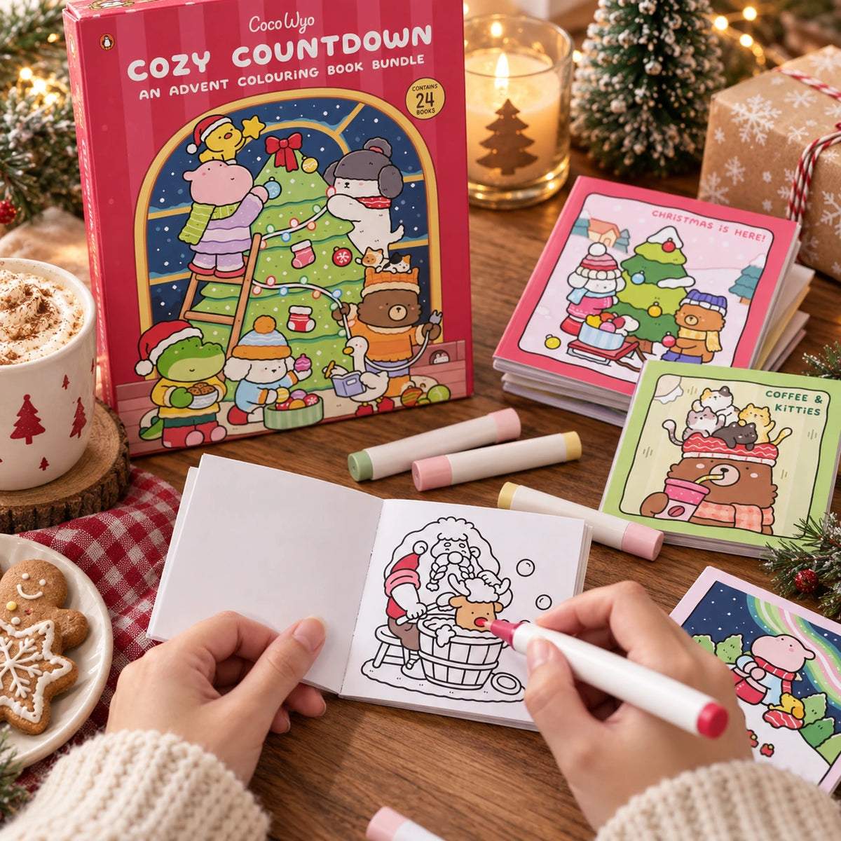 Christmas Coloring Book Advent Calendar – Cozy Countdown Coloring Book Bundle