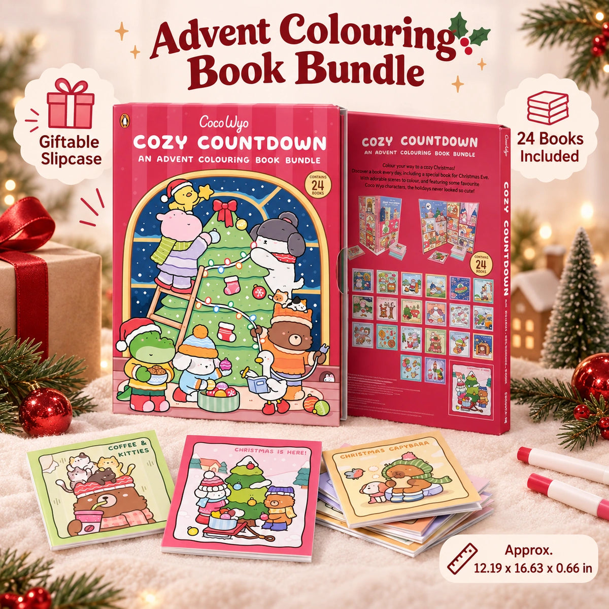 Christmas Coloring Book Advent Calendar – Cozy Countdown Coloring Book Bundle