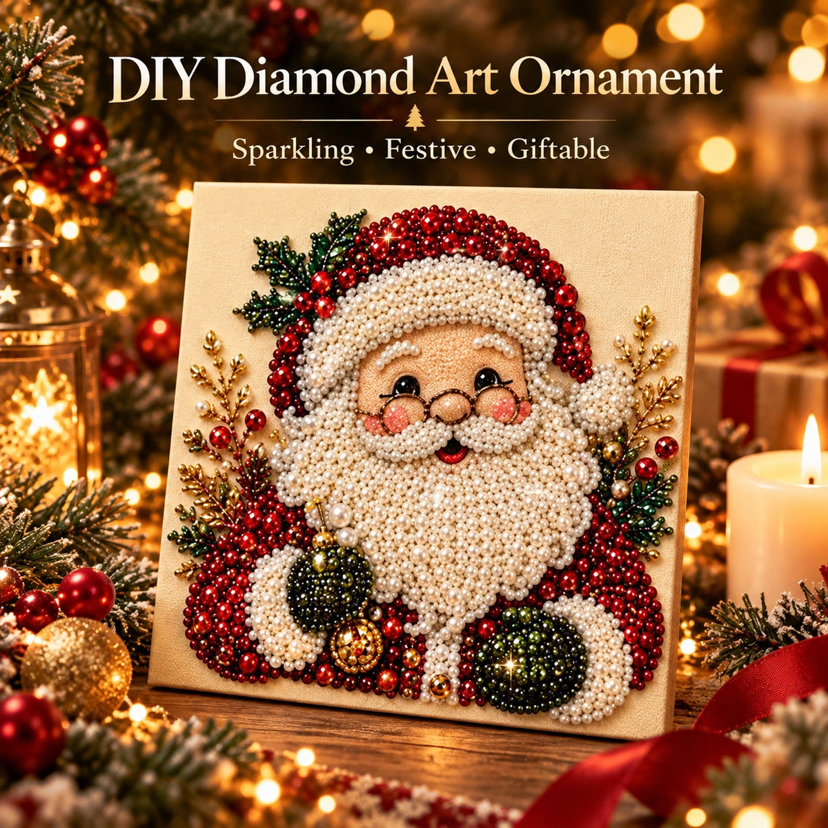 DIY Christmas Pearl Diamond Painting Ornament Kit