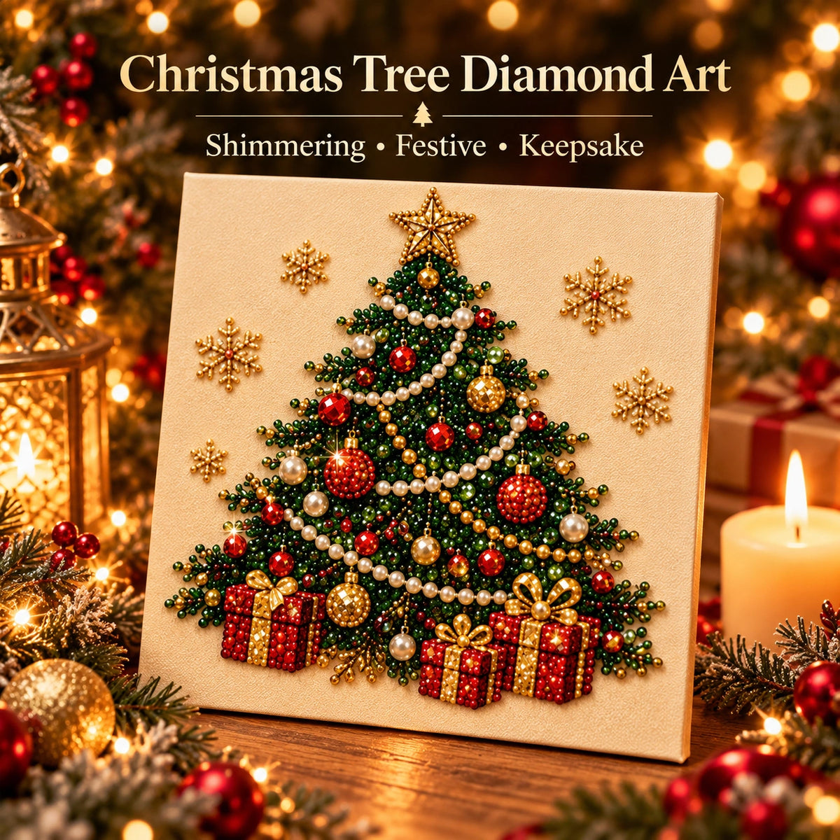 DIY Christmas Pearl Diamond Painting Ornament Kit