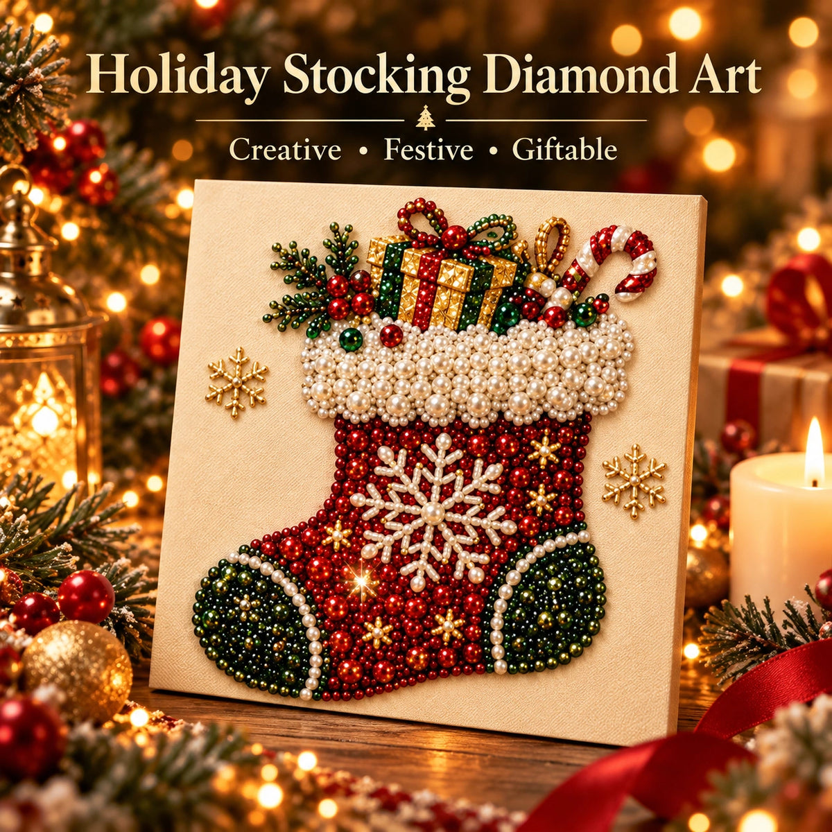 DIY Christmas Pearl Diamond Painting Ornament Kit