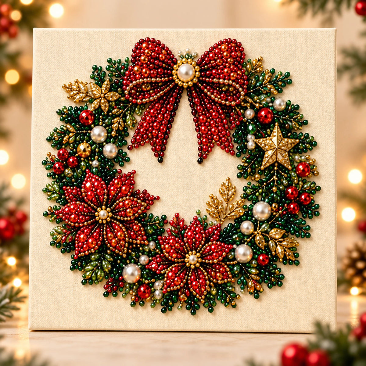 DIY Christmas Pearl Diamond Painting Ornament Kit