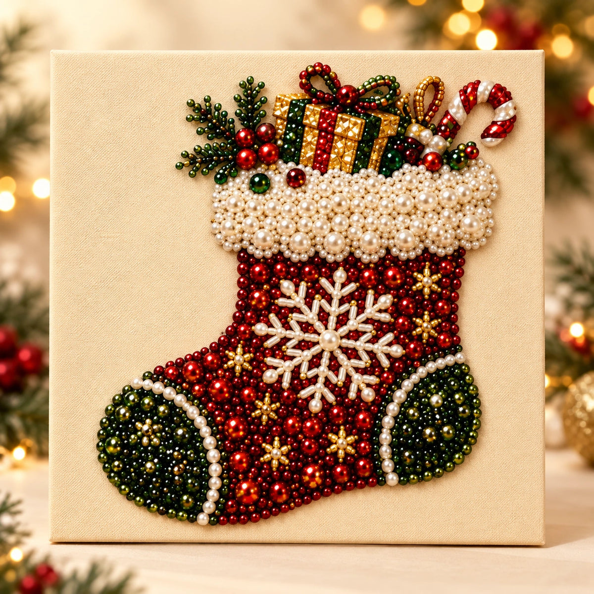 DIY Christmas Pearl Diamond Painting Ornament Kit