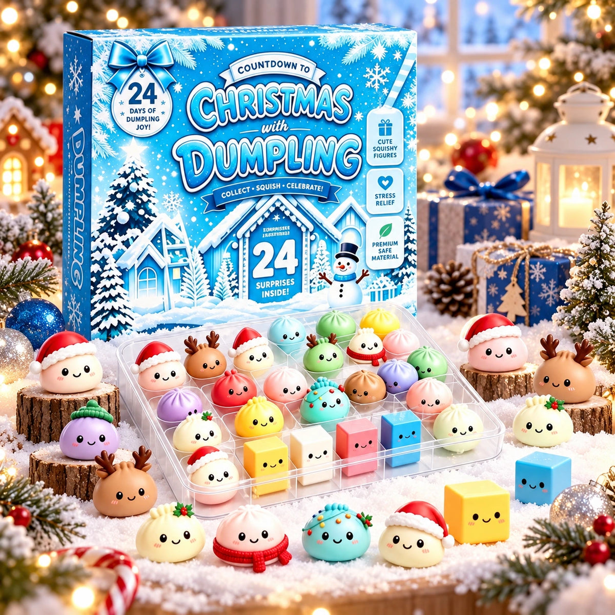 24-Day Christmas Dumpling Squishy Advent Calendar