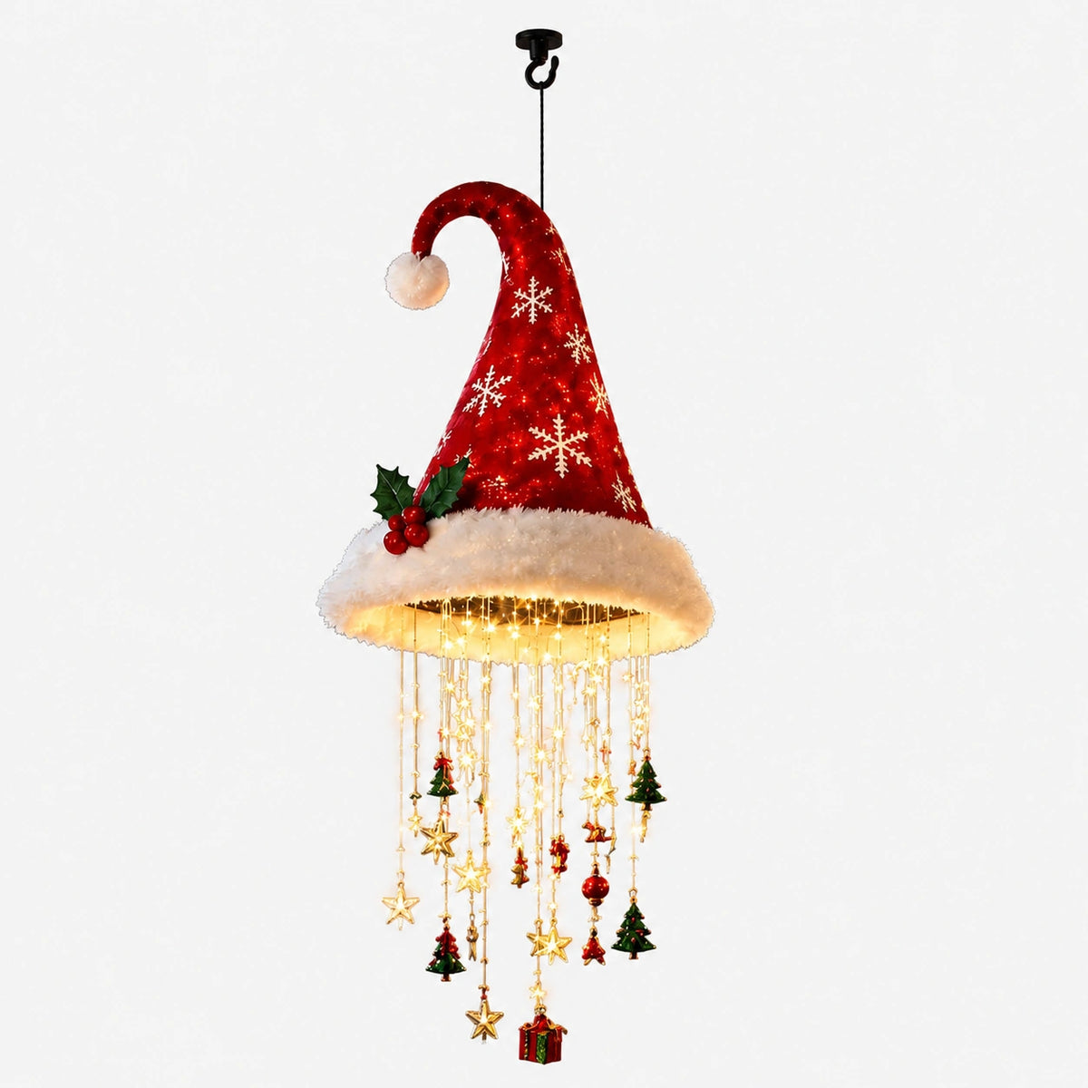 Lighted Christmas Hat Hanging Chandelier