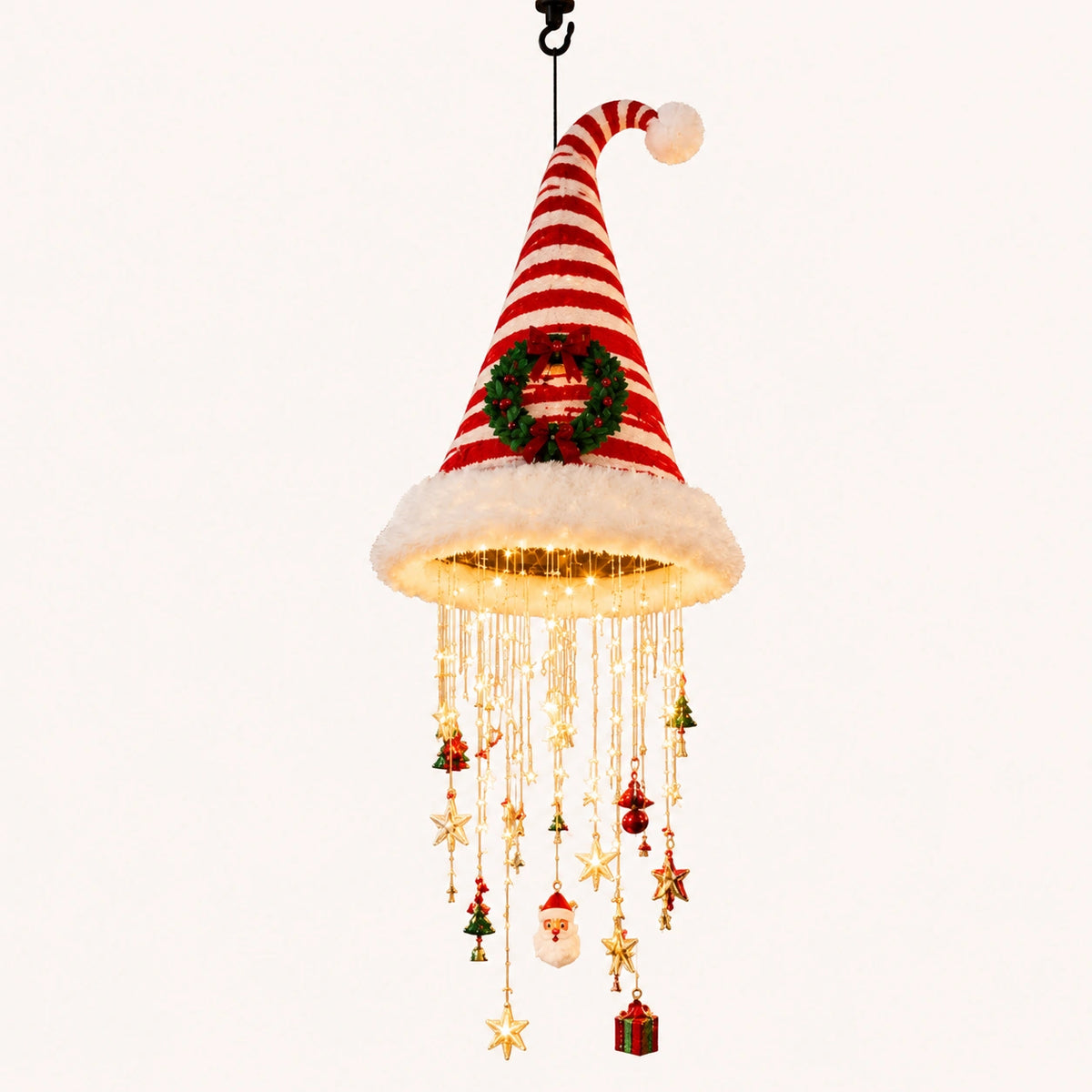 Lighted Christmas Hat Hanging Chandelier
