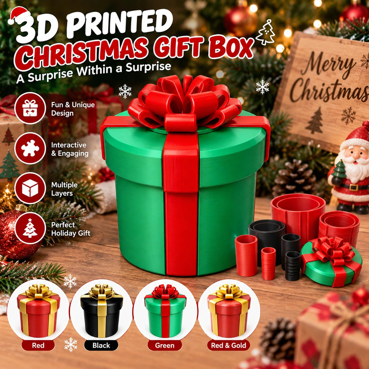 3D Printed Christmas Nesting Gift Box