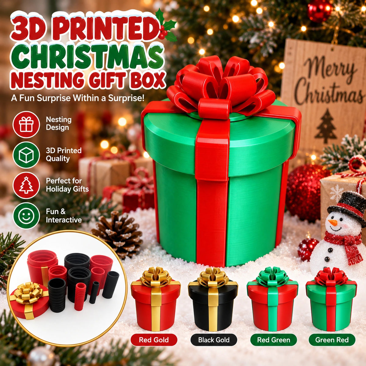 3D Printed Christmas Nesting Gift Box
