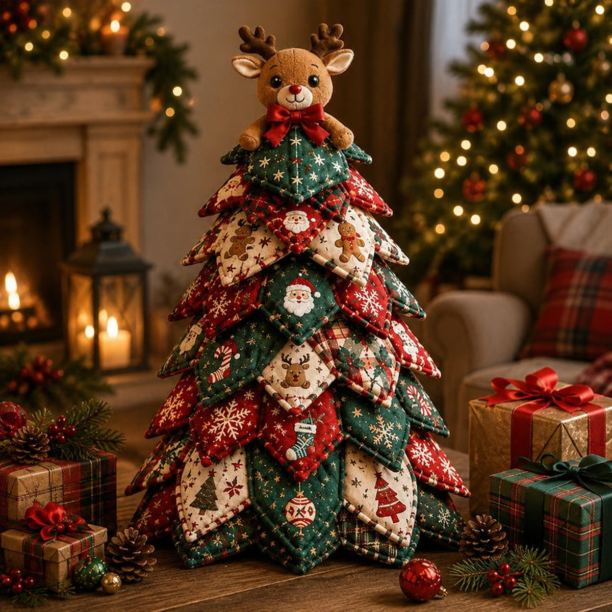 DIY Quilted Christmas Tree Kit – Handmade Patchwork Holiday Decor