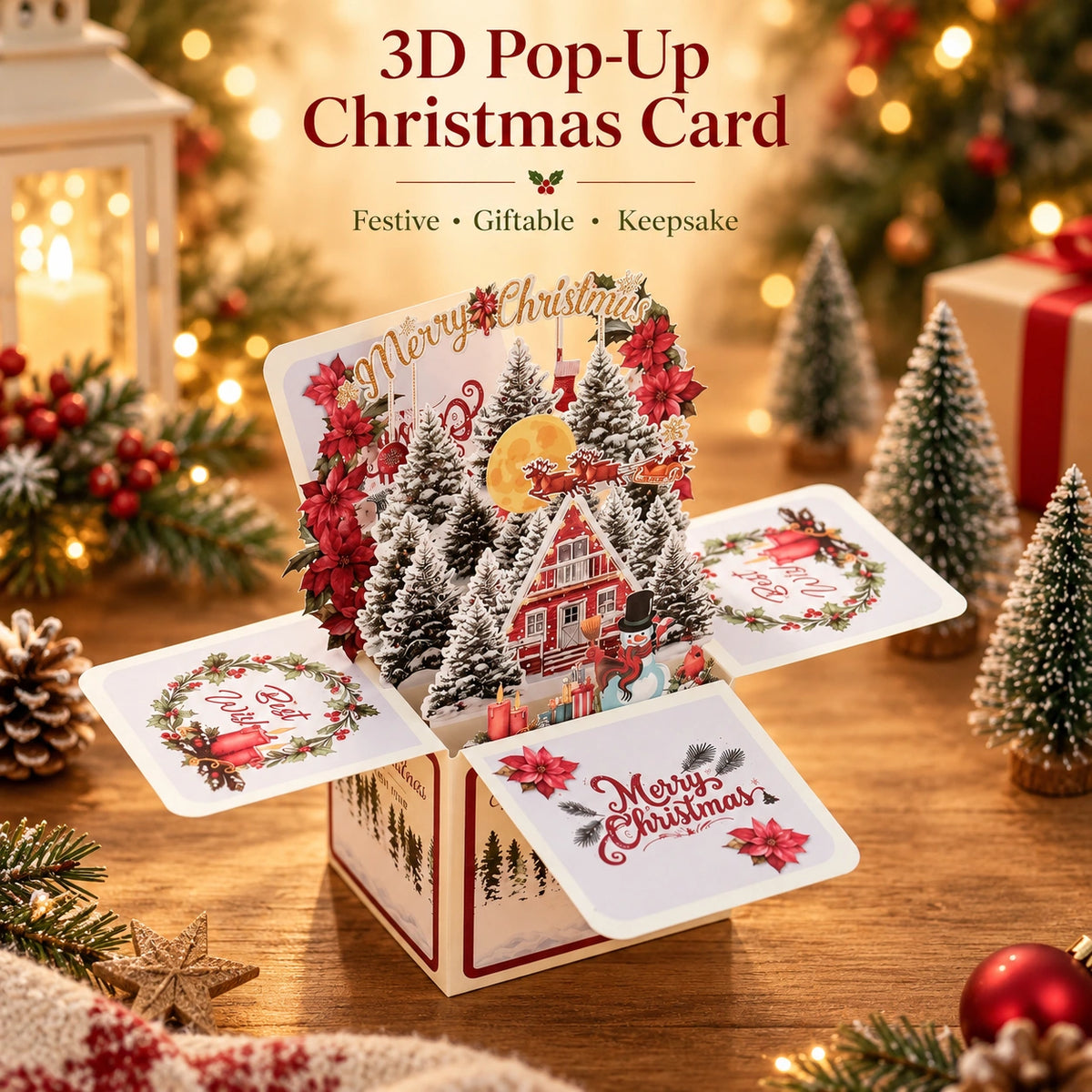 3D Pop-Up Christmas Gift Card