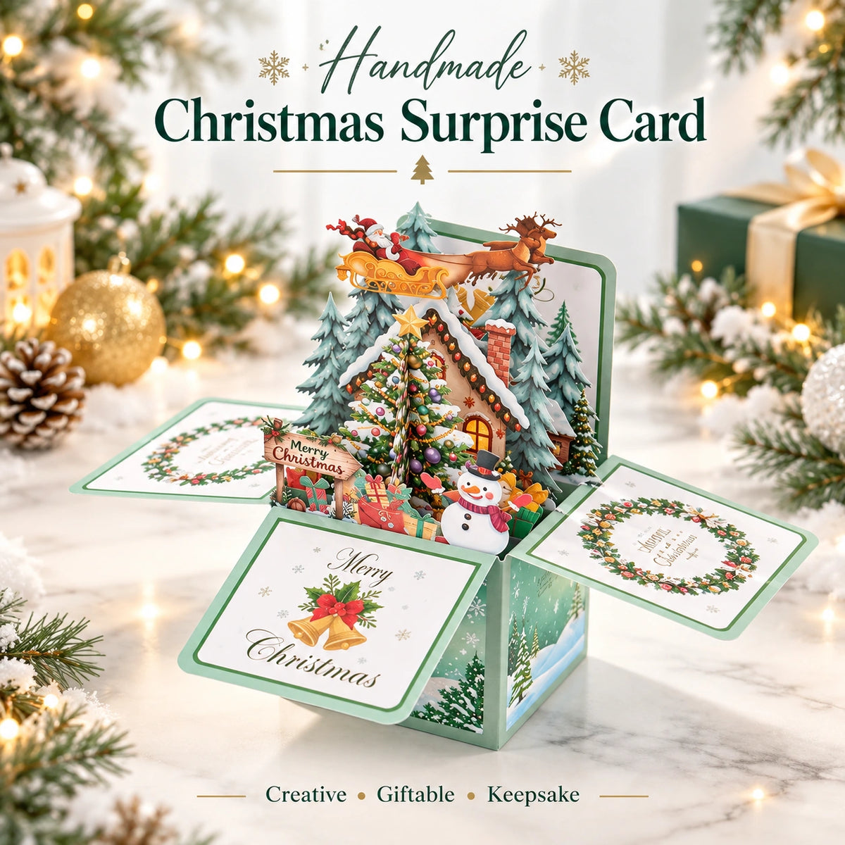 3D Pop-Up Christmas Gift Card