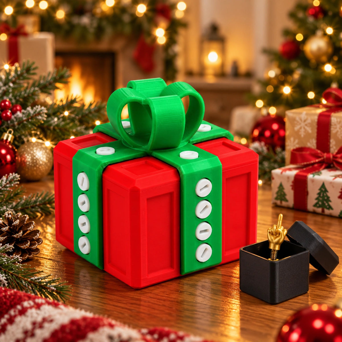 Christmas Puzzle Gift Box – 3D Printed Surprise Unlocking Box