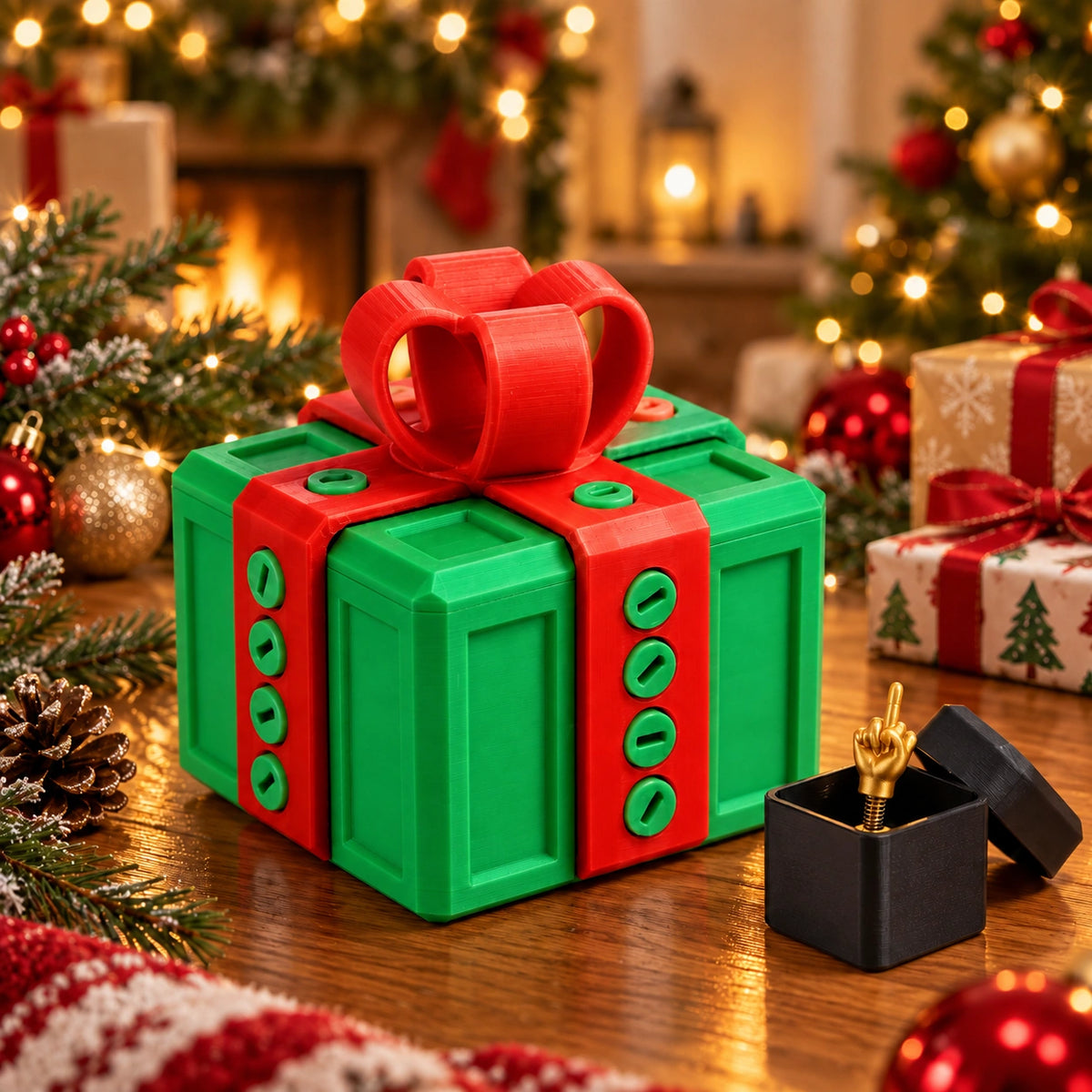 Christmas Puzzle Gift Box – 3D Printed Surprise Unlocking Box
