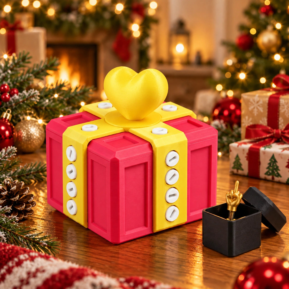 Christmas Puzzle Gift Box – 3D Printed Surprise Unlocking Box