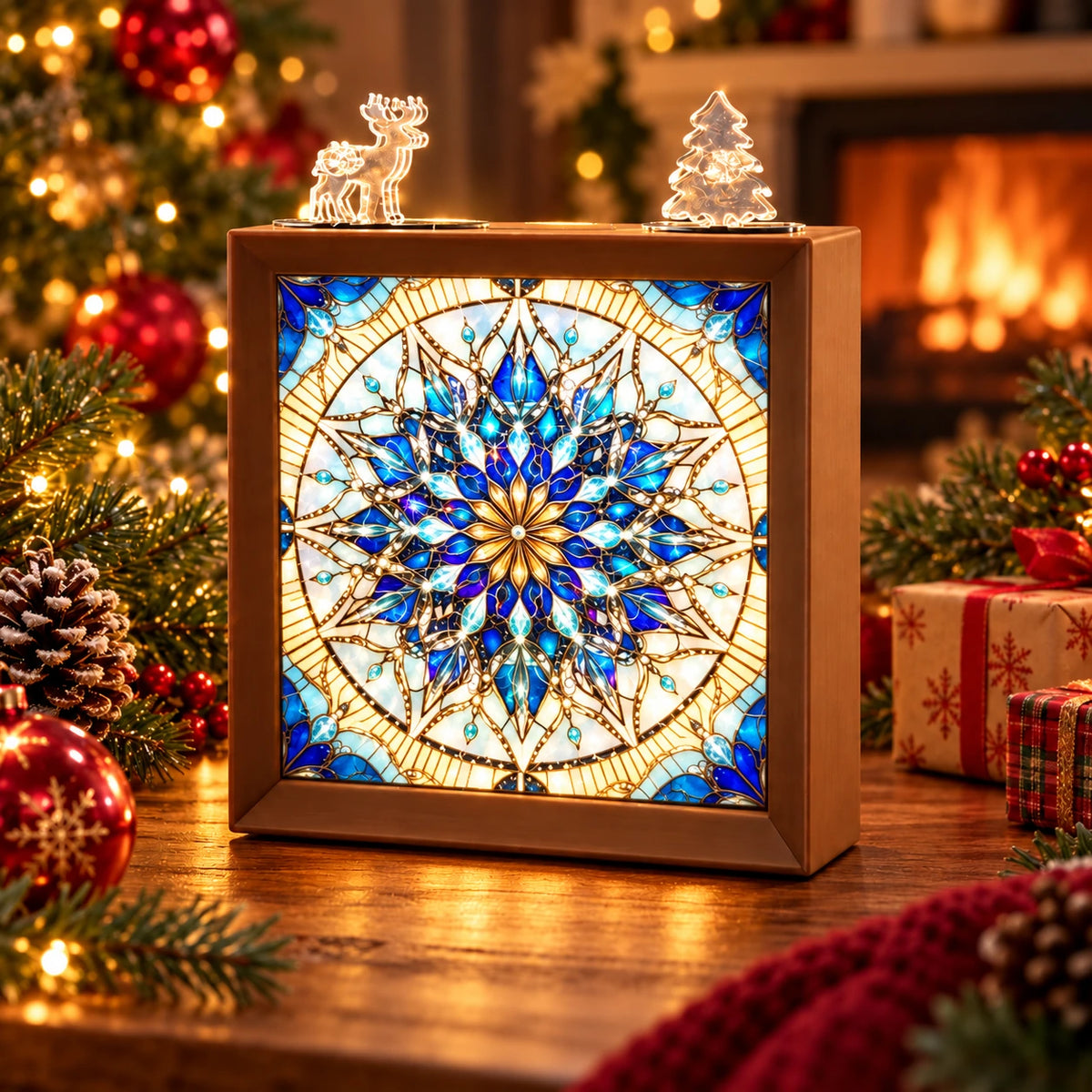 Christmas DIY Puzzle Night Light – Stained Glass Holiday Decor