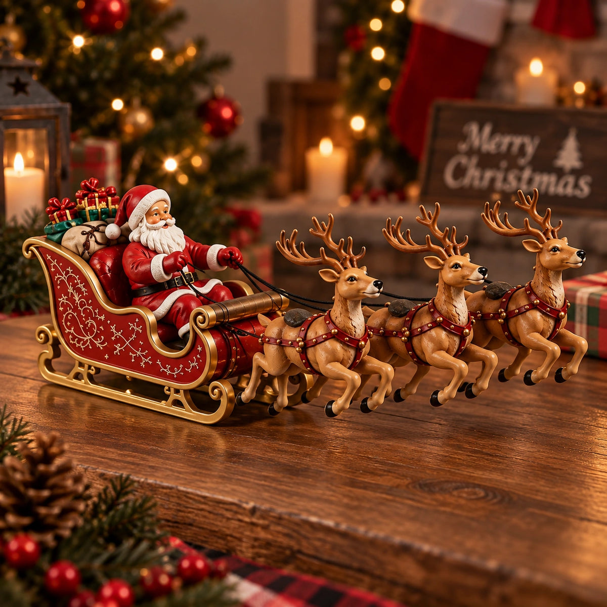 Magnetic Levitation Santa Sleigh Christmas Display