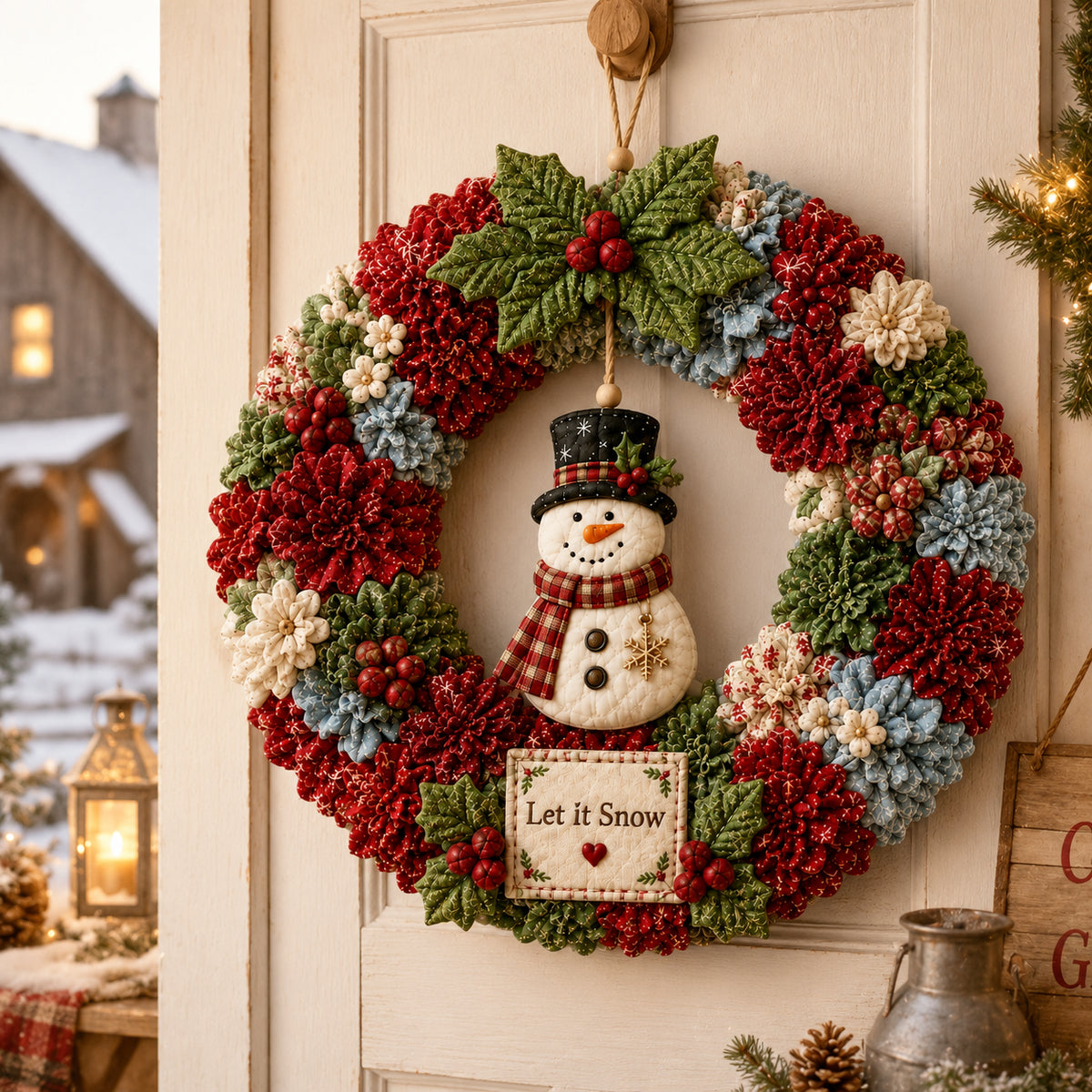 DIY Christmas Fabric Wreath Craft Kit – Handmade Holiday Door Decoration
