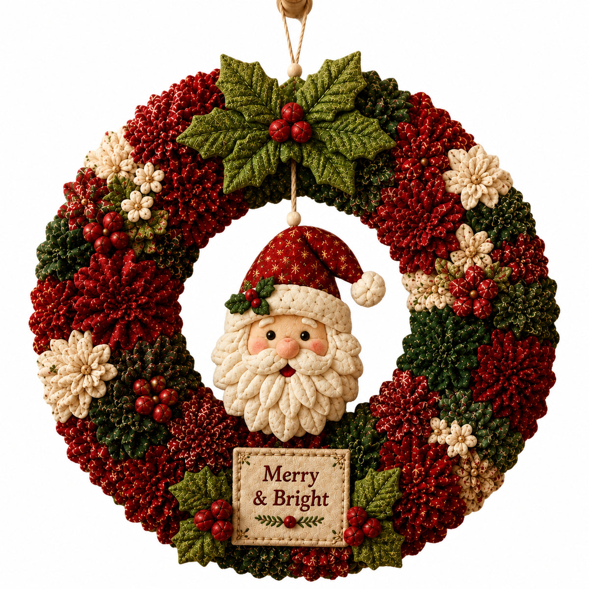 DIY Christmas Fabric Wreath Craft Kit – Handmade Holiday Door Decoration