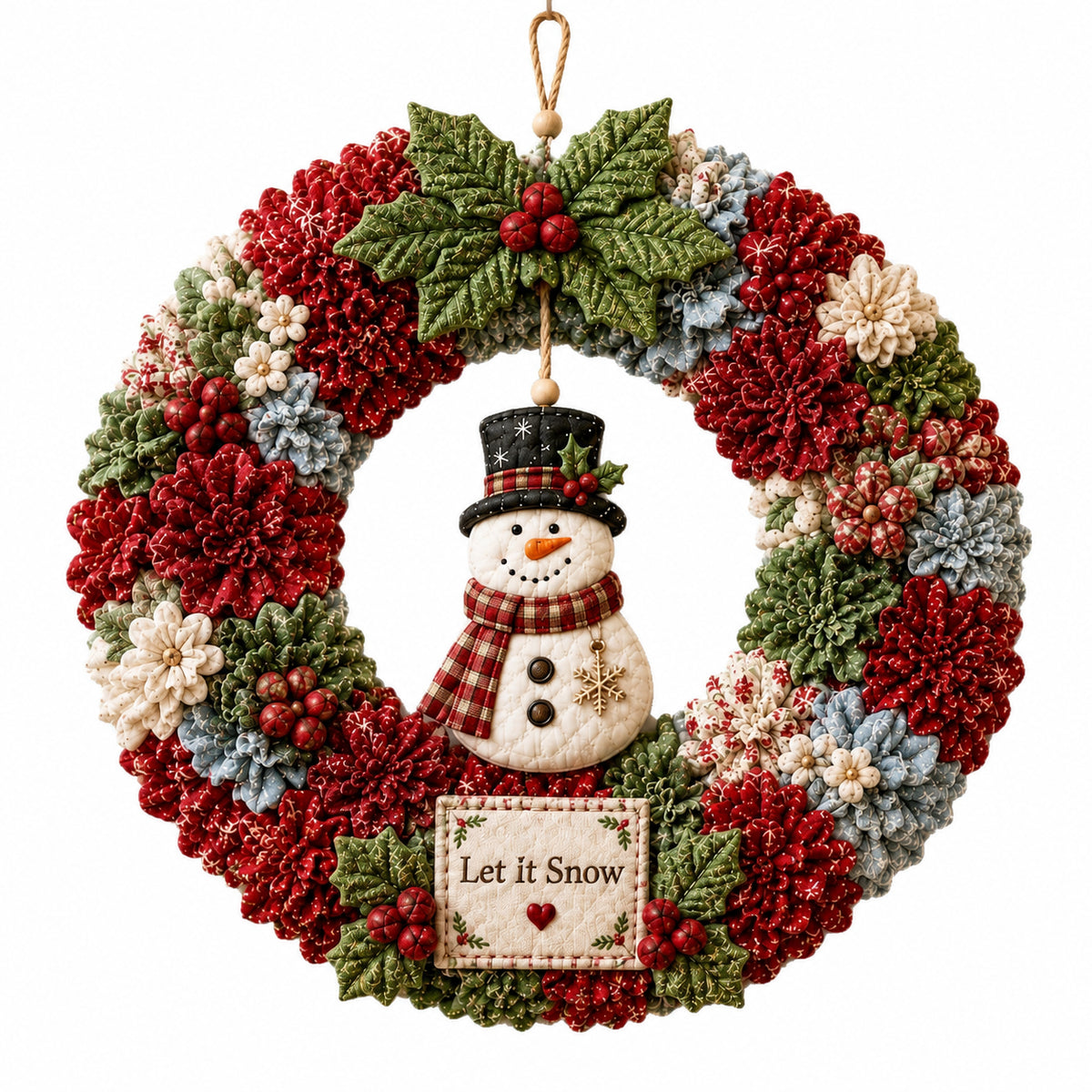 DIY Christmas Fabric Wreath Craft Kit – Handmade Holiday Door Decoration