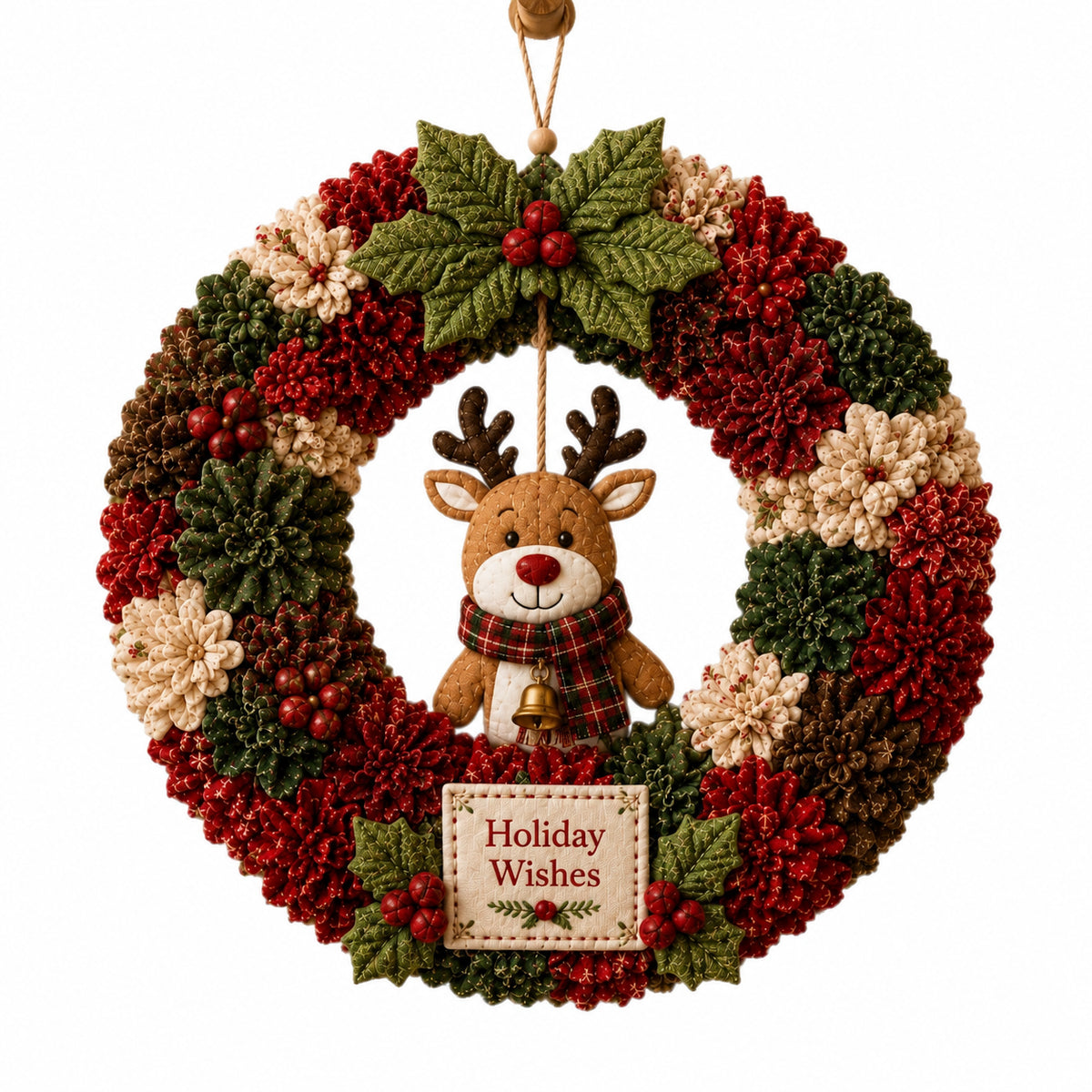 DIY Christmas Fabric Wreath Craft Kit – Handmade Holiday Door Decoration