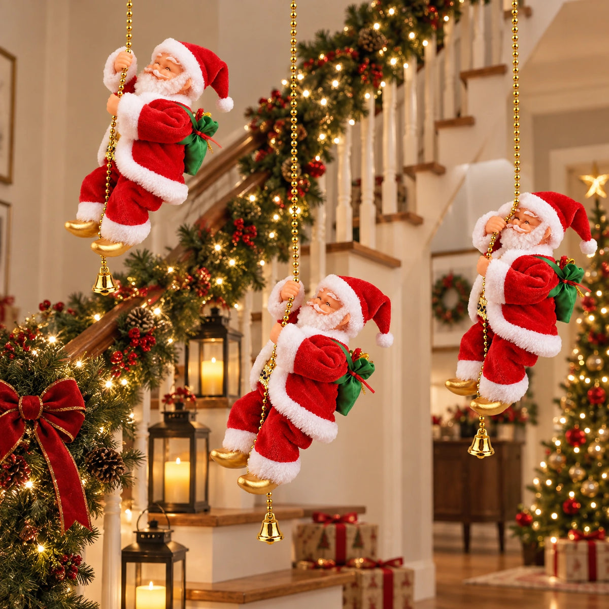 Musical Climbing Santa Christmas Decoration