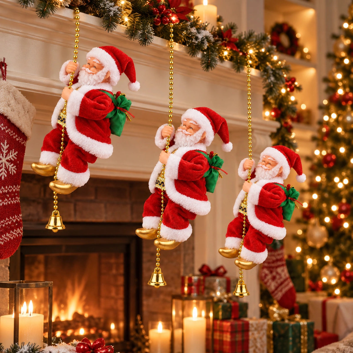 Musical Climbing Santa Christmas Decoration