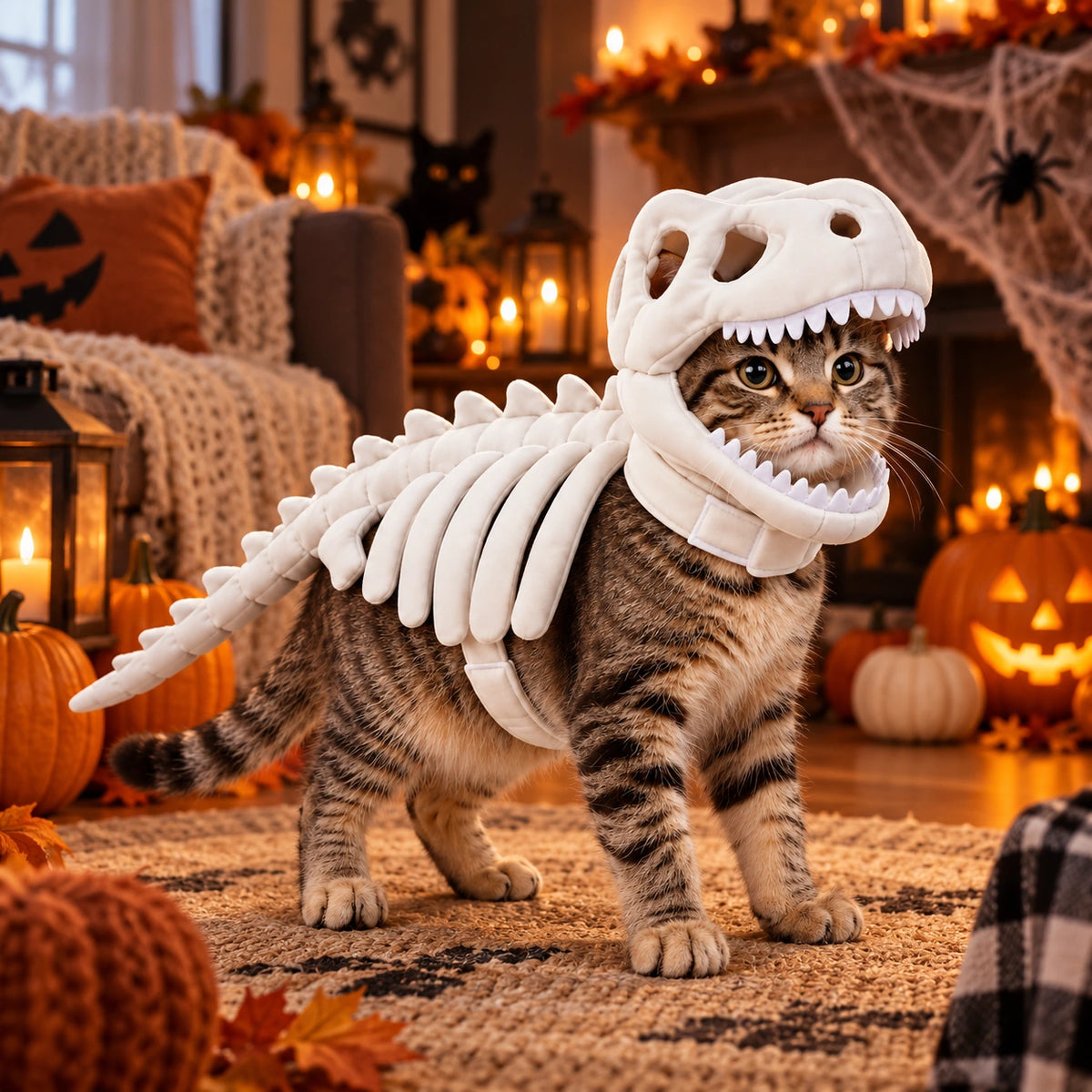 T-Rex Skeleton Cat Costume