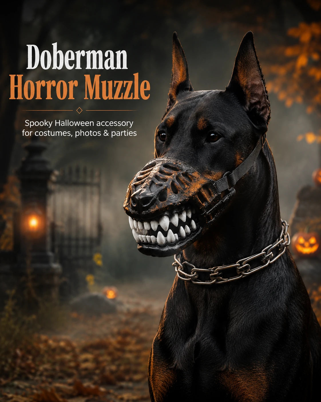 Doberman Horror Dog Muzzle – Halloween Monster Costume Mask