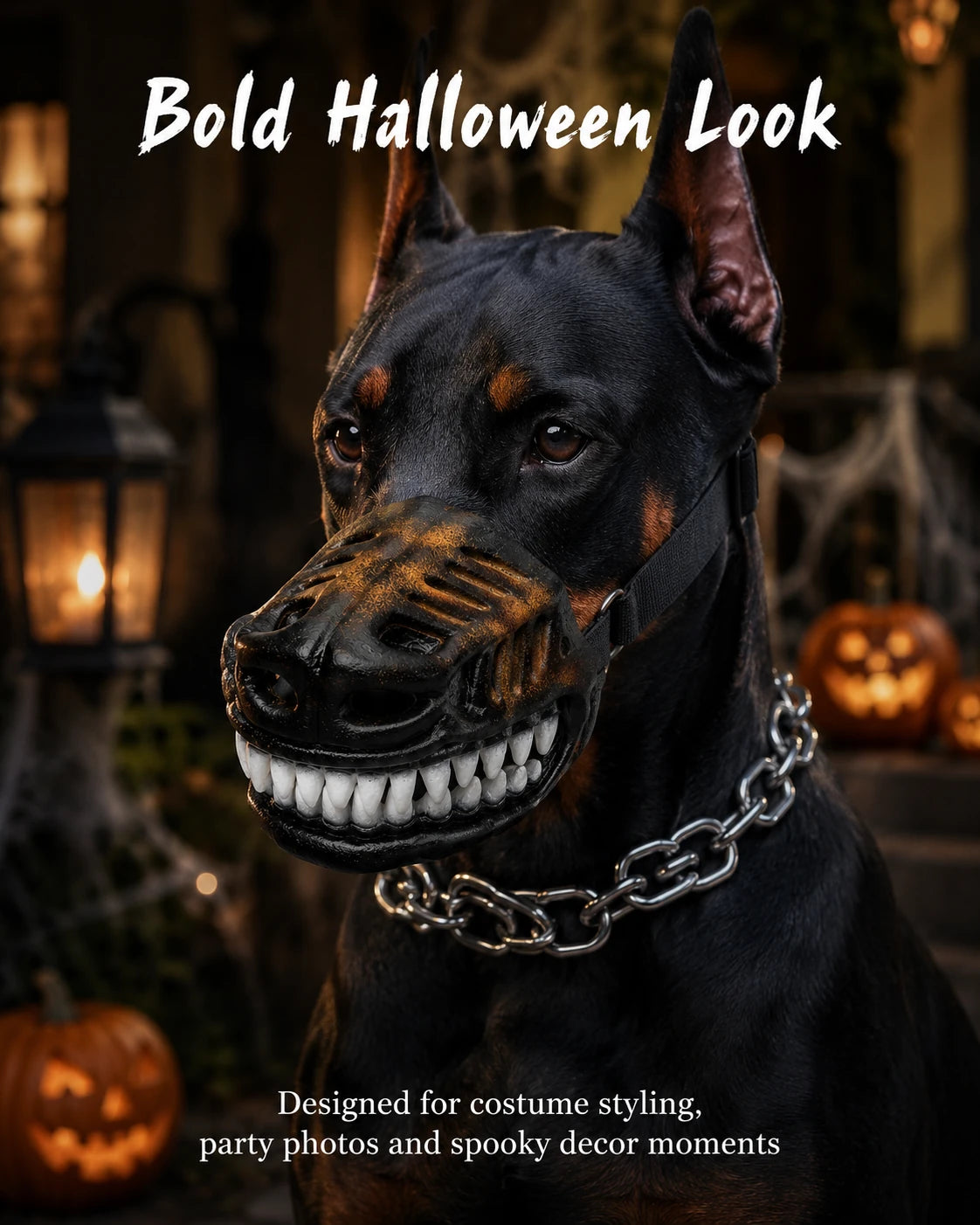 Doberman Horror Dog Muzzle – Halloween Monster Costume Mask
